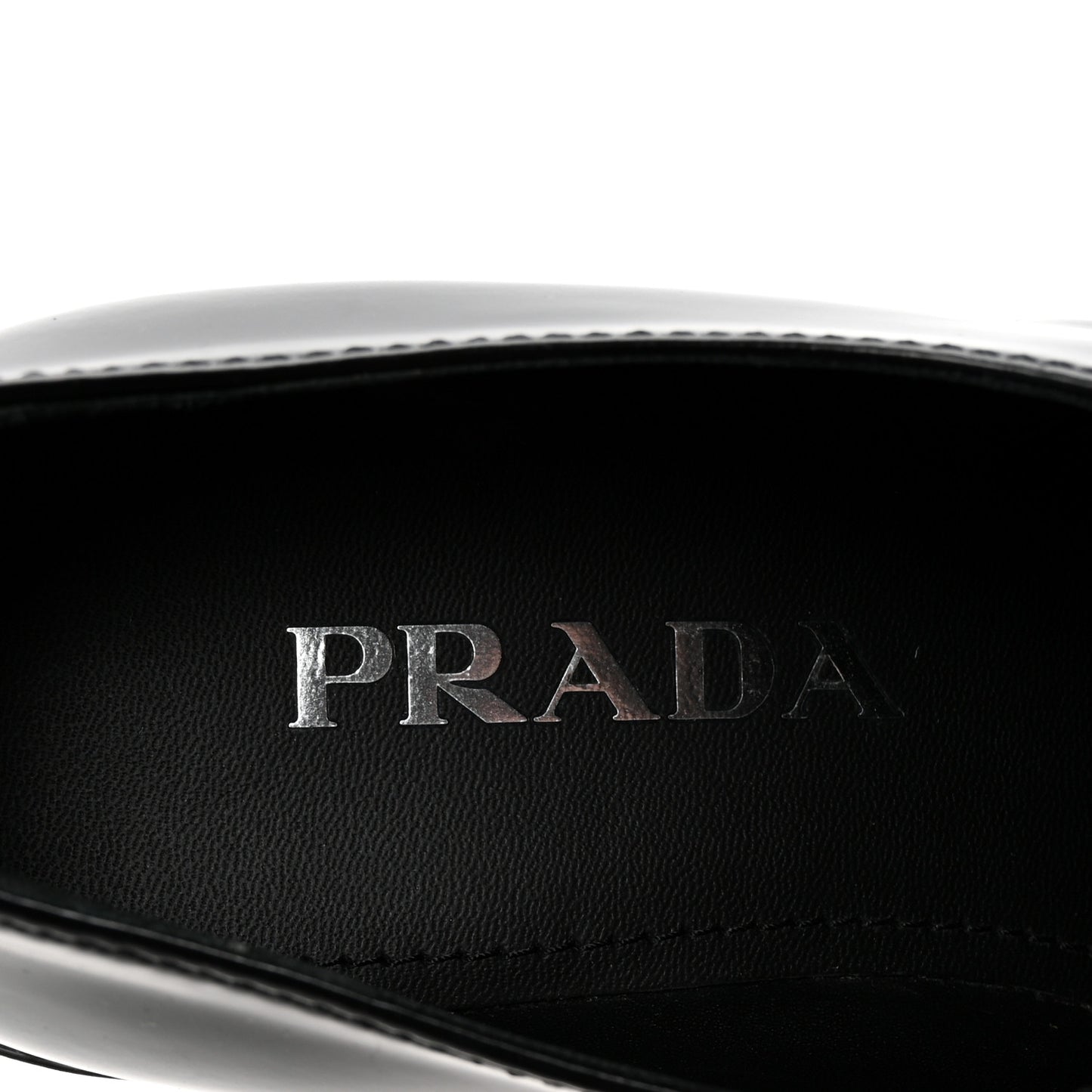 Spazzolato Metal Triangle Logo 50mm Loafers 36.5 Black