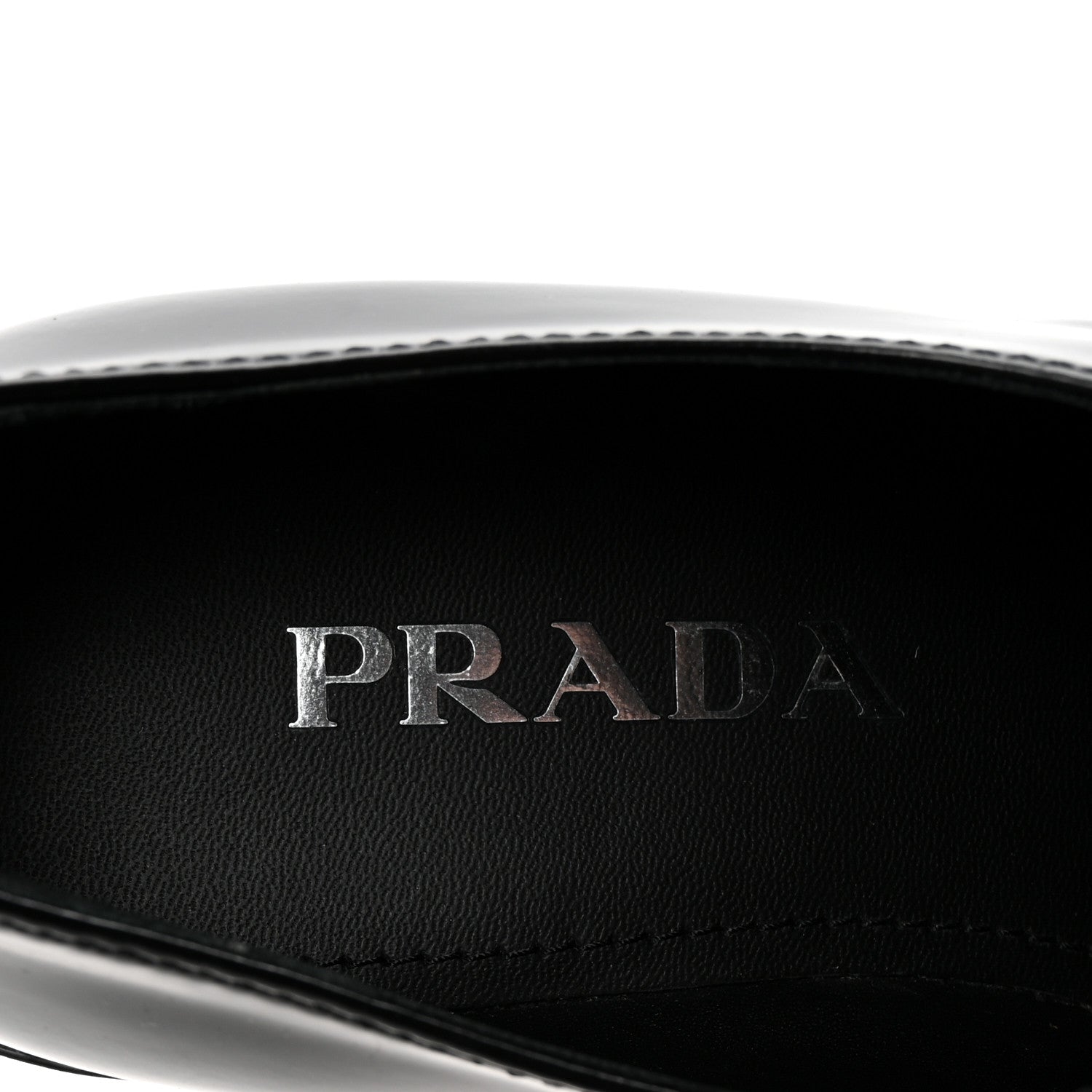 Prada Spazzolato Metal Triangle Logo 50mm Loafers 36.5 Black 8 of 10