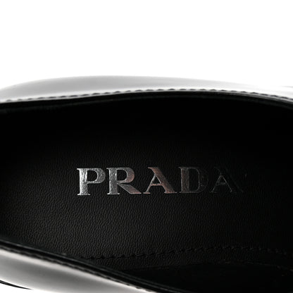 Prada Spazzolato Metal Triangle Logo 50mm Loafers 36.5 Black 8 of 10