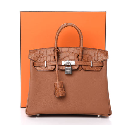 Hermes Togo Matte Alligator Birkin Touch 25 Gold 34 of 34