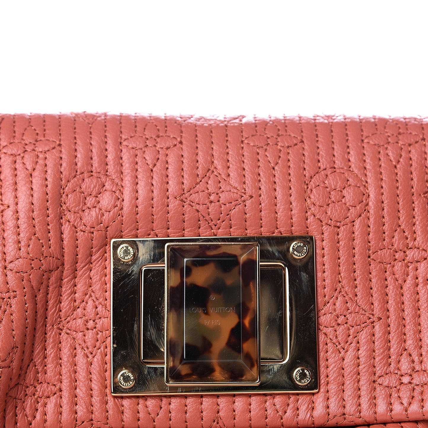 Calfskin Quilted Monogram Altair Clutch Rose