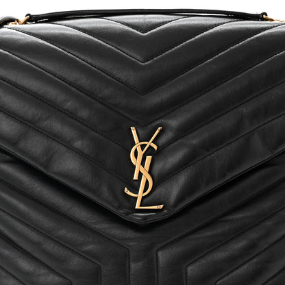 Saint Laurent Calfskin Y Quilted Monogram Large Loulou Chain Satchel Black 8 of 10