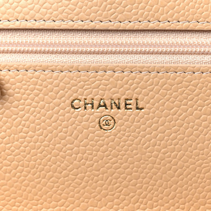 Chanel Caviar Quilted Wallet On Chain WOC Beige 6 of 11