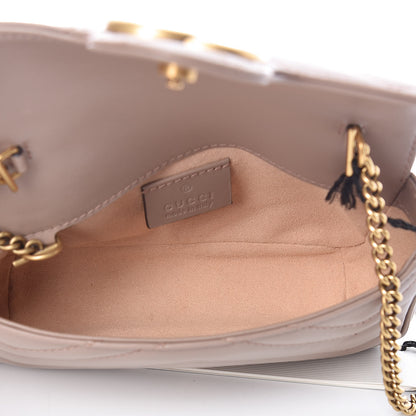 Gucci Calfskin Matelasse Super Mini GG Marmont Shoulder Bag Porcelain Rose 5 of 9
