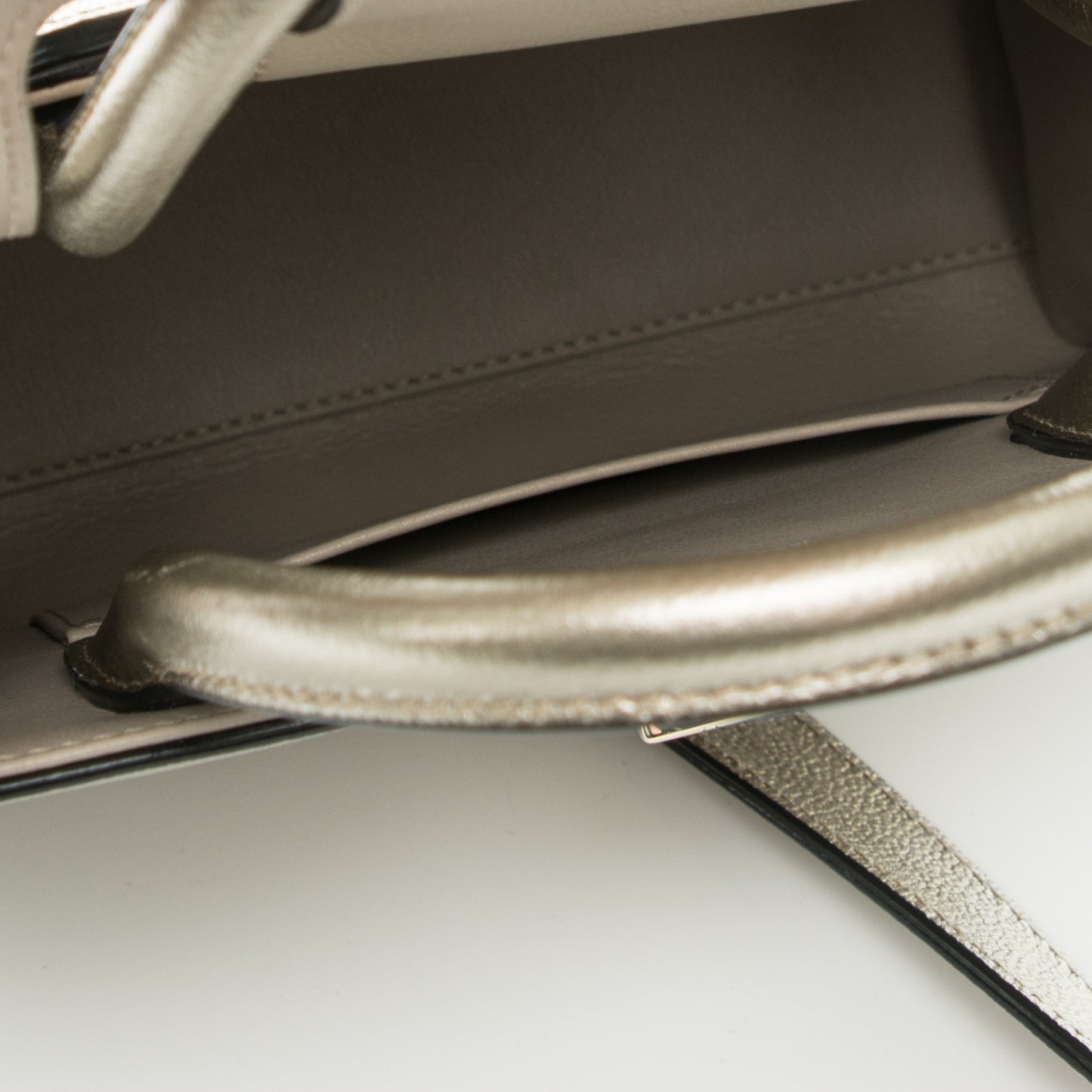 Metallic Grained Calfskin Mini Diorever Flap Bronze