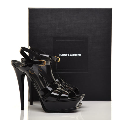 Saint Laurent Patent Tribute 105 Platform Sandals 37.5 Black 9 of 9
