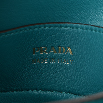 Prada Saffiano Cuir Large Double Bag Cannella Turchese 6 of 9