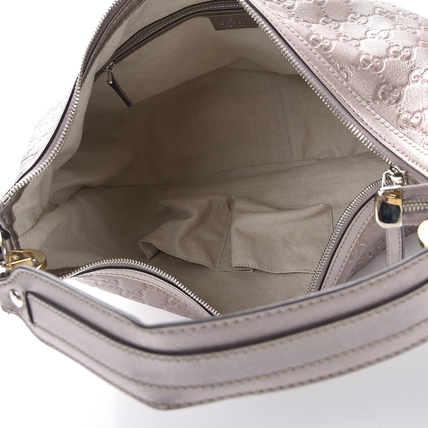 Metallic Guccissima Large GG Twins Hobo Mauve
