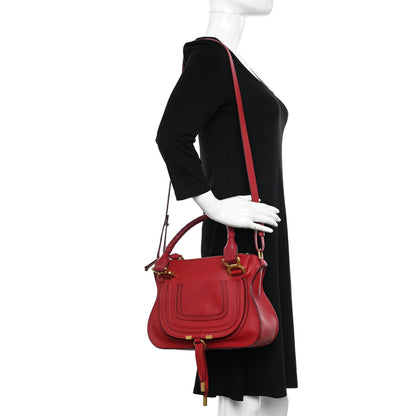Chloe Calfskin Small Marcie Satchel Dahlia Red 2 of 10