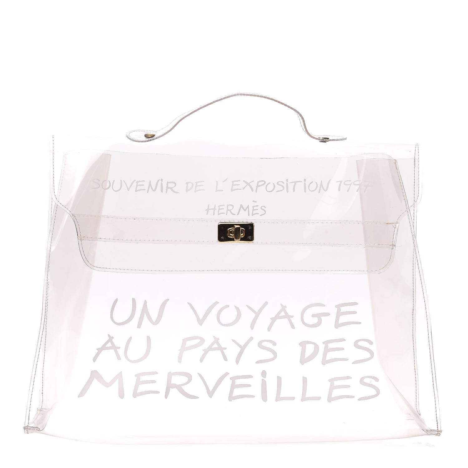 Hermes Vinyl Souvenir De L'Exposition Kelly Transparent 1 of 7