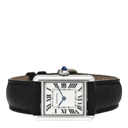 Cartier Stainless Steel Calfskin 22mm Must de Cartier Tank Quartz Watch 2 of 5