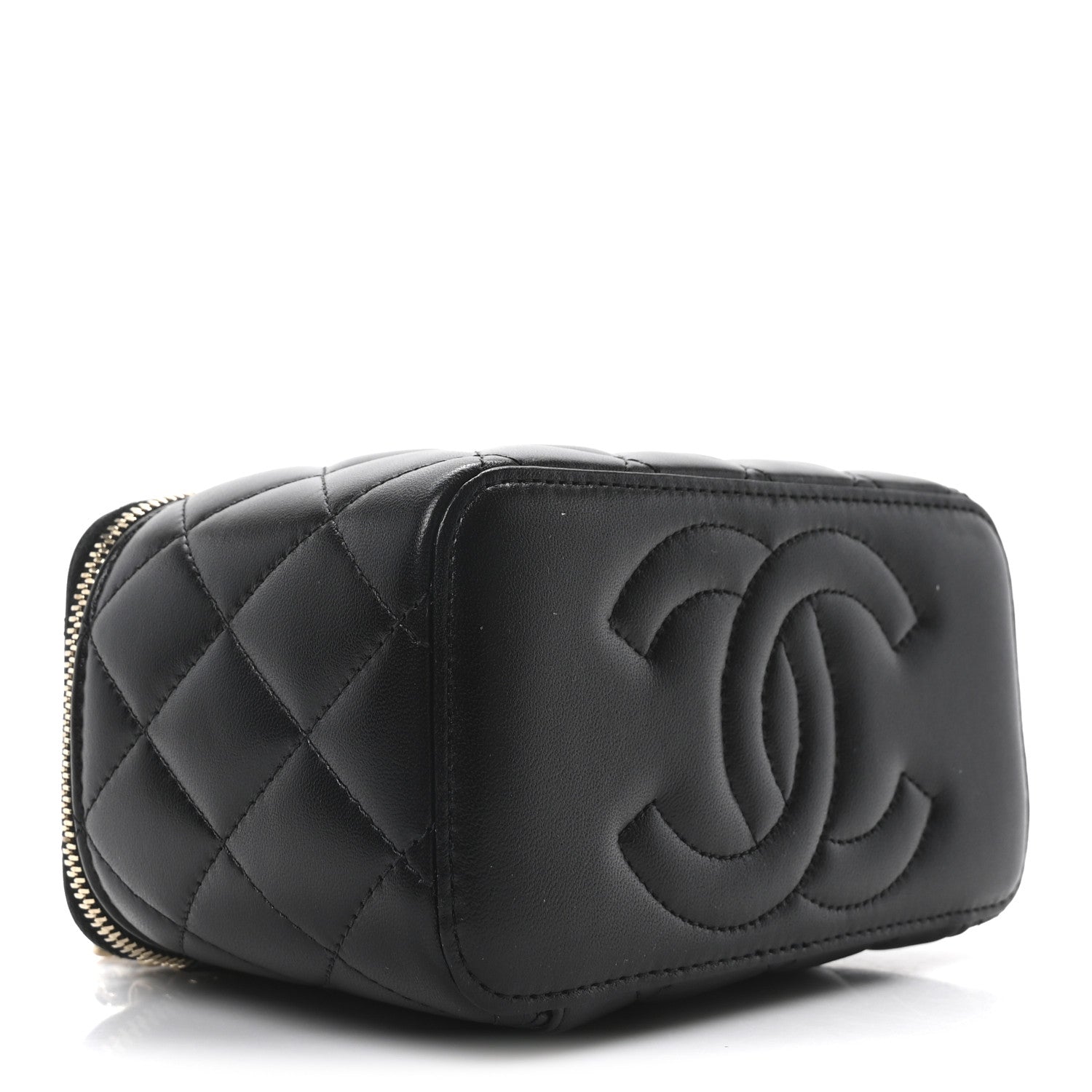 Chanel Lambskin Quilted Trendy Small Top Handle Vanity Case With Chain Black 4 of 10