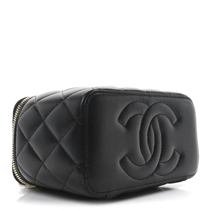 Chanel Lambskin Quilted Trendy Small Top Handle Vanity Case With Chain Black 4 of 10