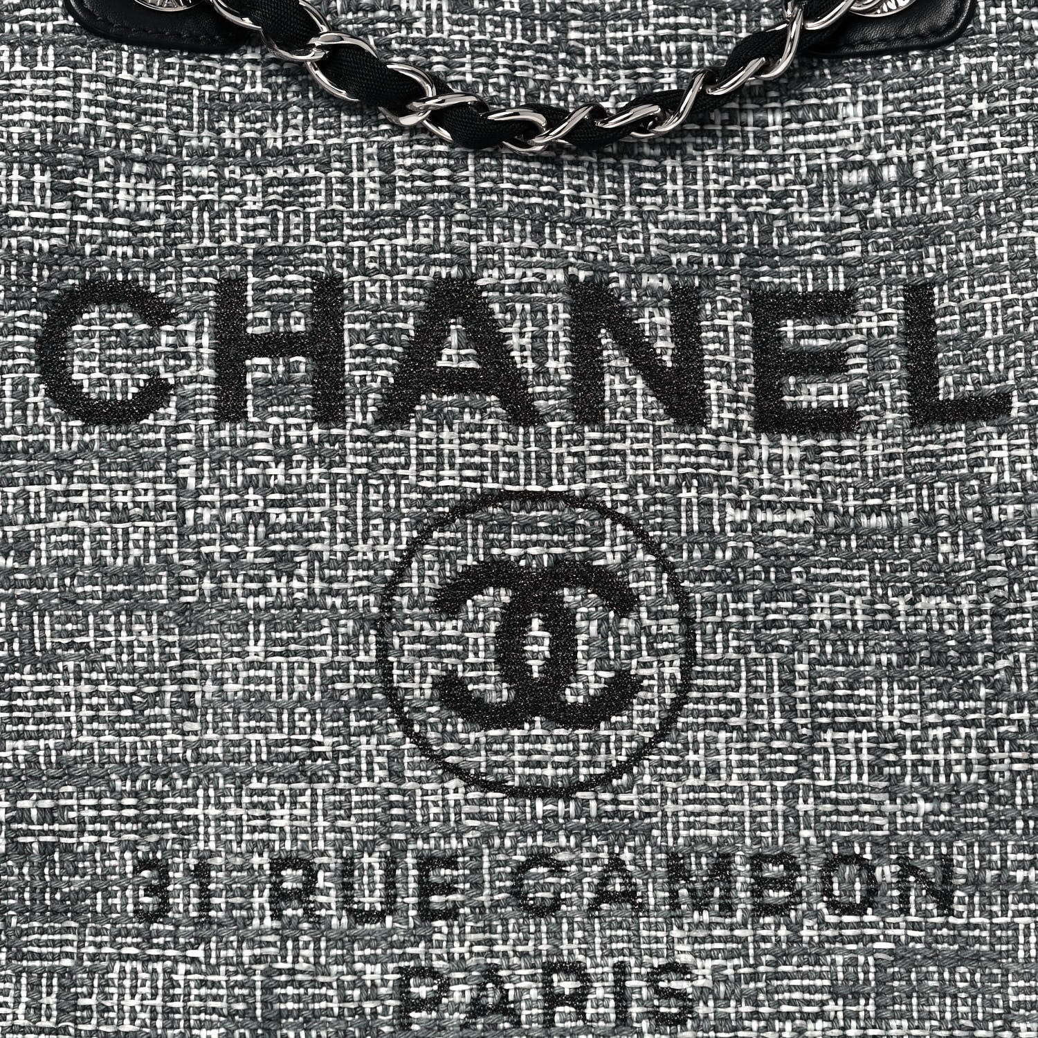 Chanel Canvas Medium Deauville Tote Charcoal 7 of 11