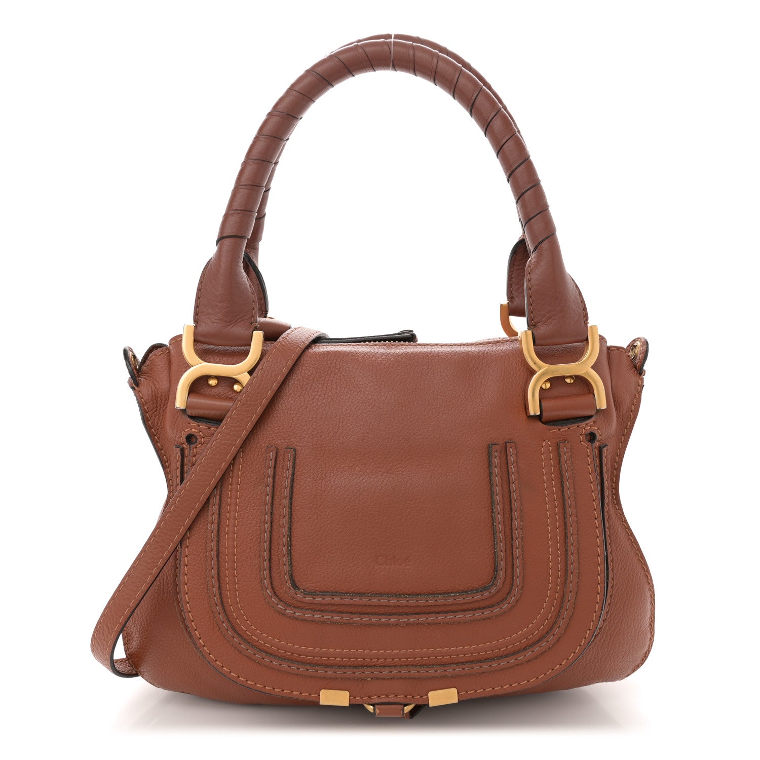 Chloe Calfskin Small Marcie Satchel Tan 1 of 13