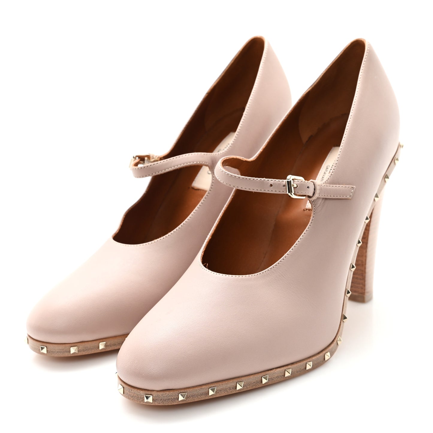 Calfskin Soul Rockstud Mary Jane 110mm Pumps 39.5 Poudre