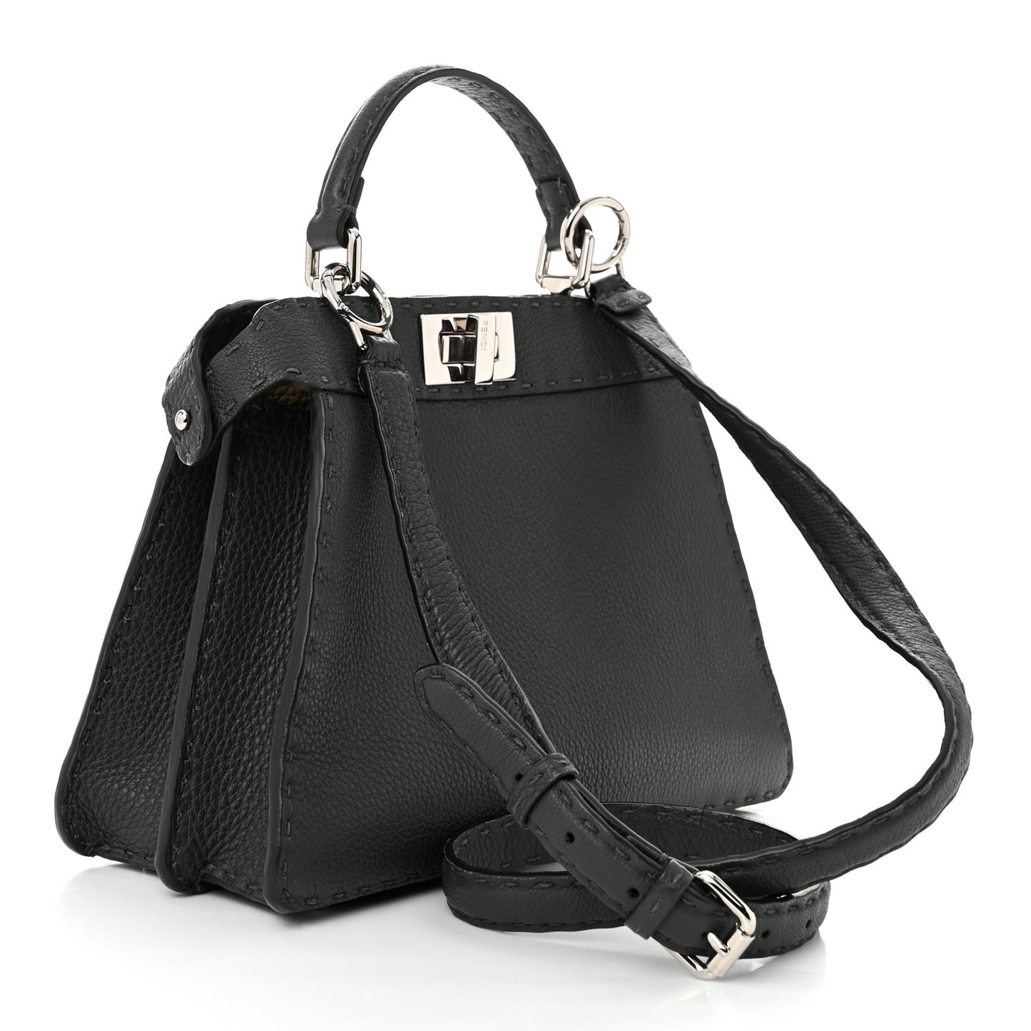 Cuoio Romano Selleria Chamois Small Peekaboo I SEE U Satchel Asfalto Camelia