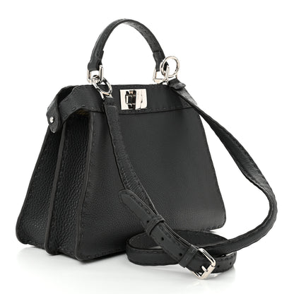 Fendi Cuoio Romano Selleria Chamois Small Peekaboo I SEE U Satchel Asfalto Camelia 2 of 10