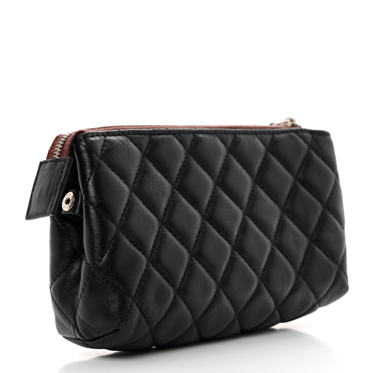 Chanel Lambskin Quilted Cosmetic Pouch Black 3 of 7