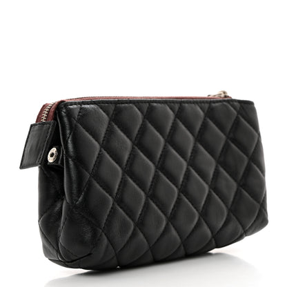 Chanel Lambskin Quilted Cosmetic Pouch Black 3 of 7
