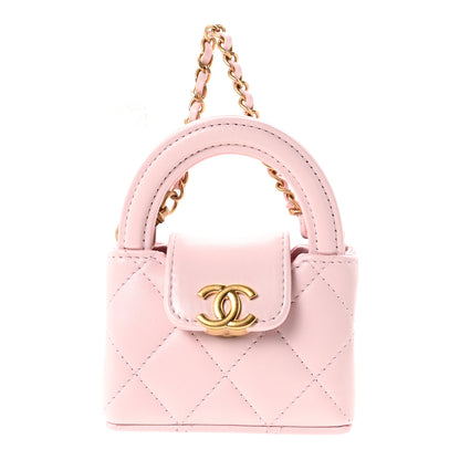 Chanel Shiny Lambskin Quilted Mini Kelly Bag Charm Light Pink 1 of 6