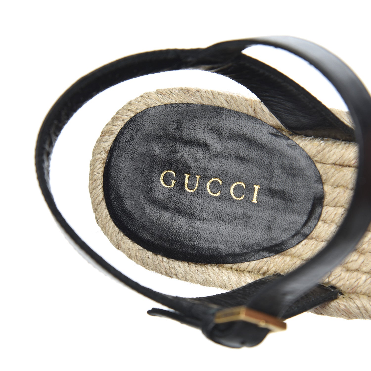 Gucci Cotton Malaga Kid Crochet Pearly GG Lilibeth Espadrille Platform Sandals 36 Black 6 of 18