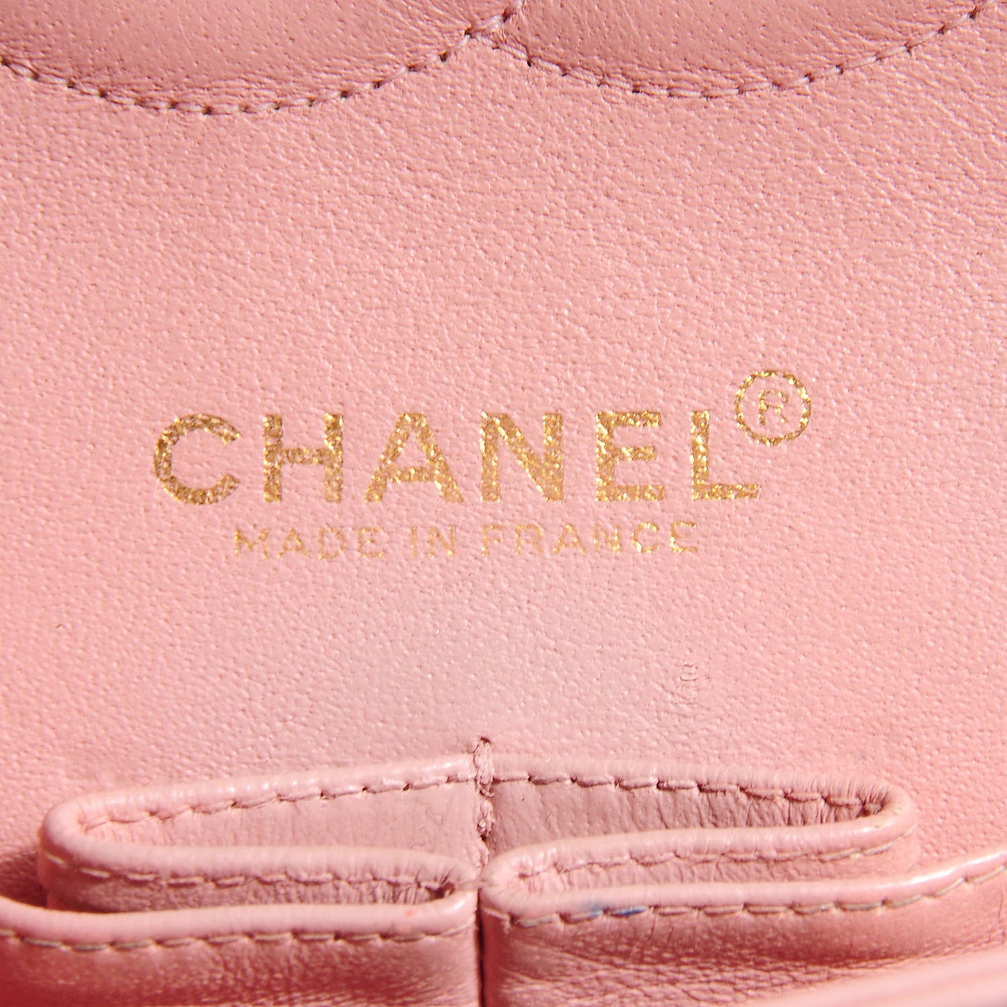 Lambskin Quilted Medium Double Flap Light Pink