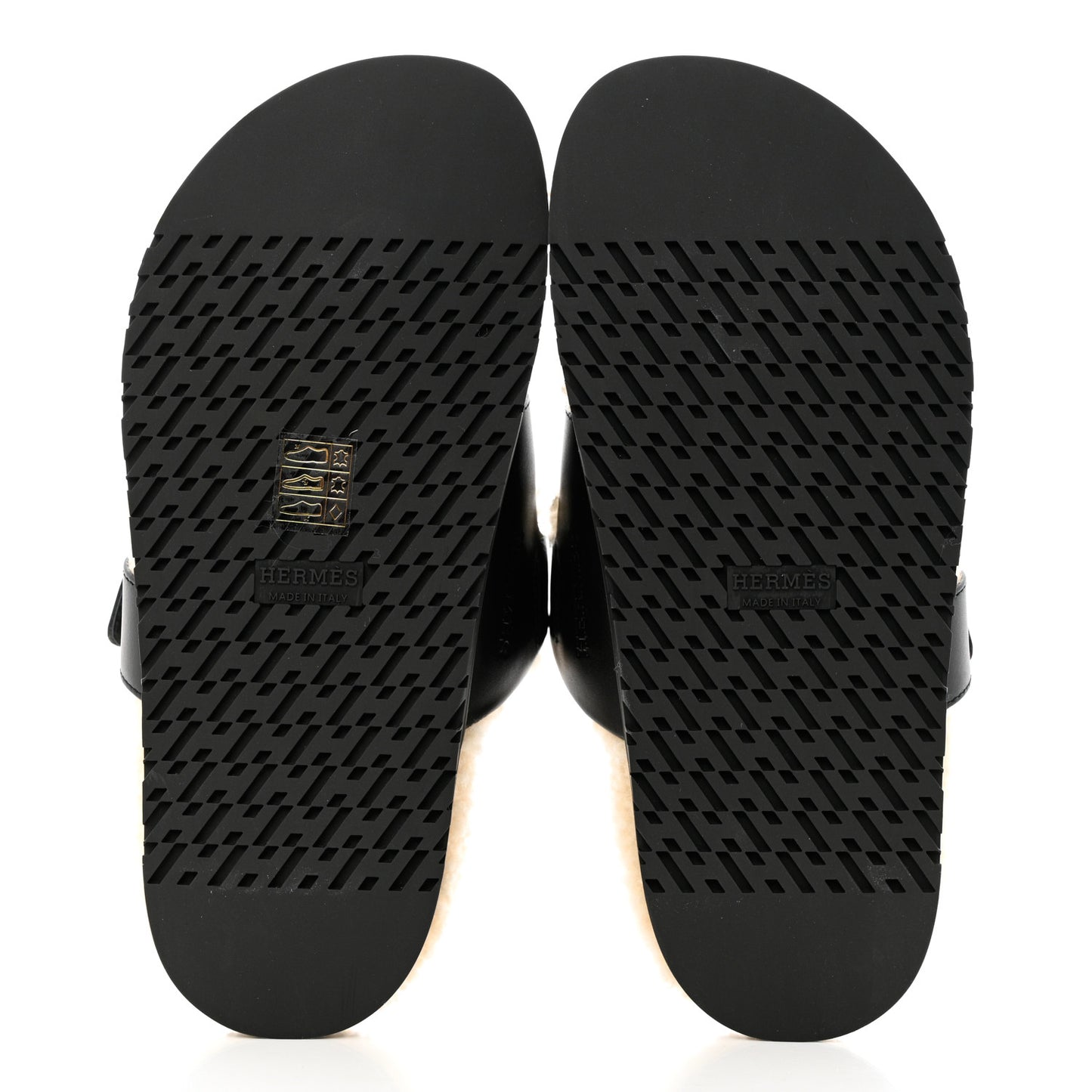 Calfskin Woolskin Womens Chypre Sandals 36 Black Ecru
