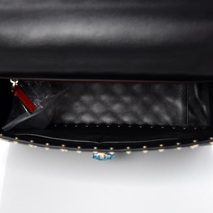 Valentino Garavani Lambskin Large Rockstud Spike Shoulder Bag Black 5 of 10