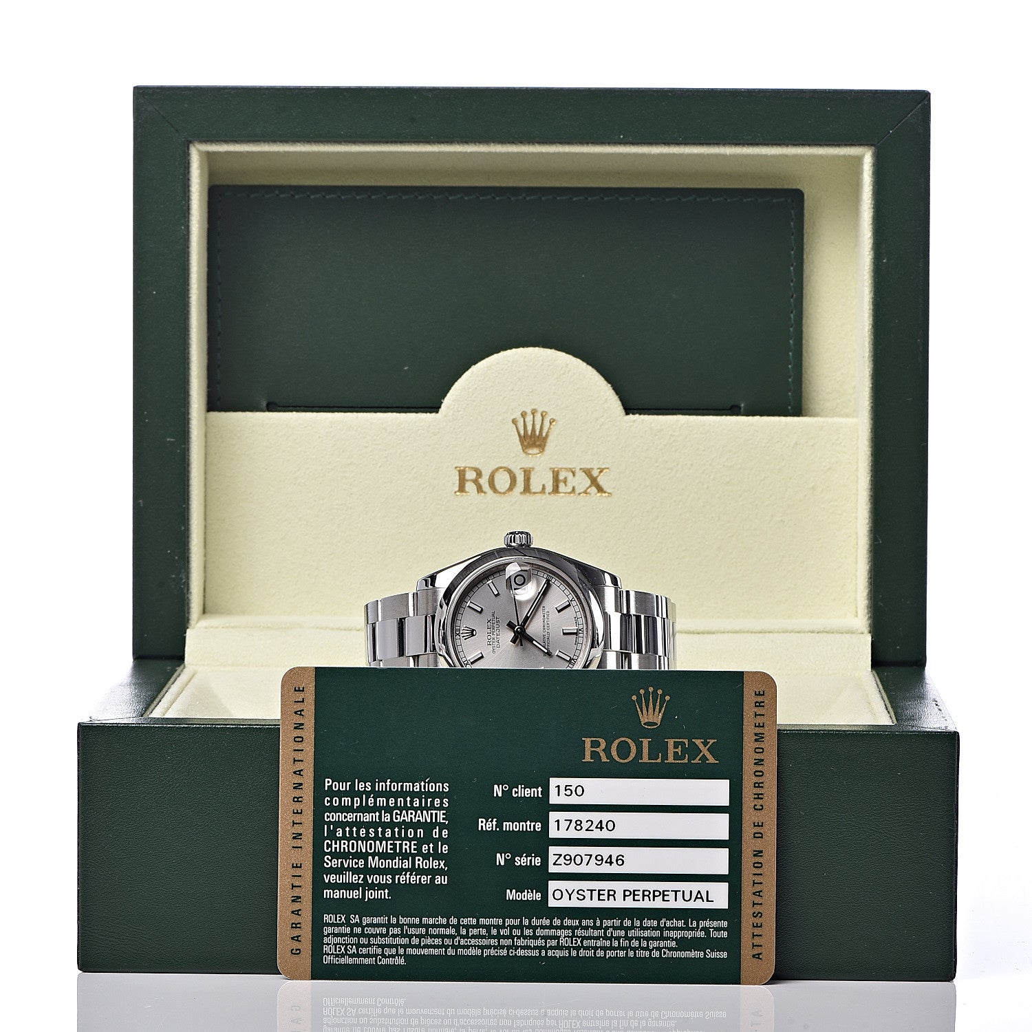 Rolex Stainless Steel 31mm Oyster Perpetual Datejust Watch Silver 178240 7 of 7