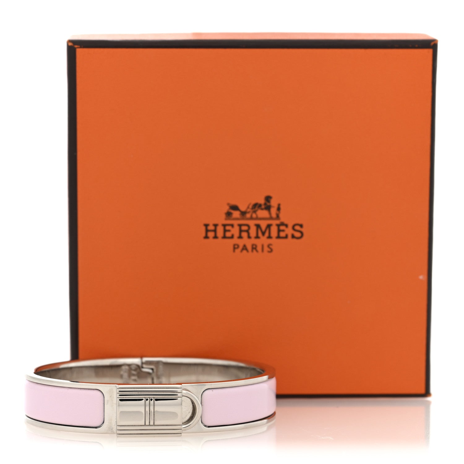 Hermes Enamel Narrow Clic Cadenas Bracelet PM Rose Dragee 5 of 5