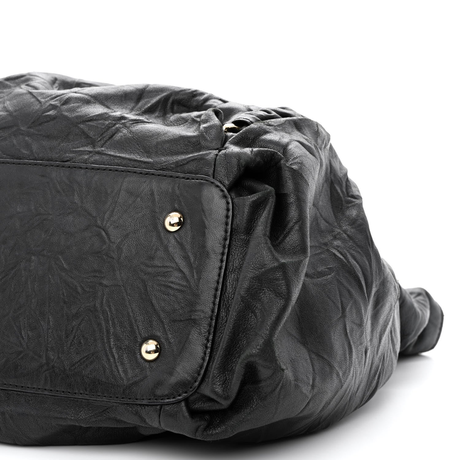 MCM Calfskin Chain Hobo Black 9 of 10