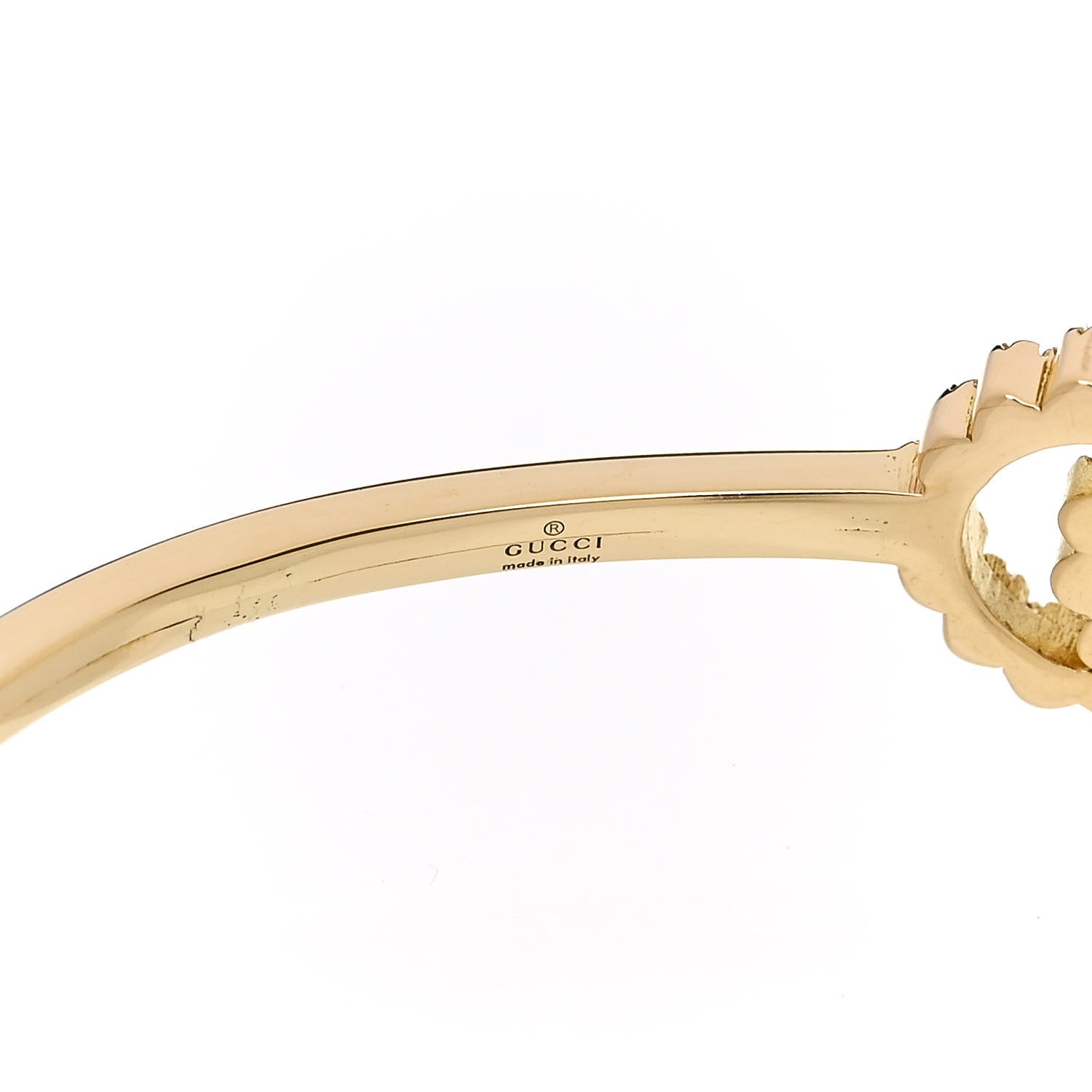 Gucci 18K Yellow Gold Diamond GG Running Cuff Bracelet 3 of 5