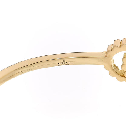 Gucci 18K Yellow Gold Diamond GG Running Cuff Bracelet 3 of 5