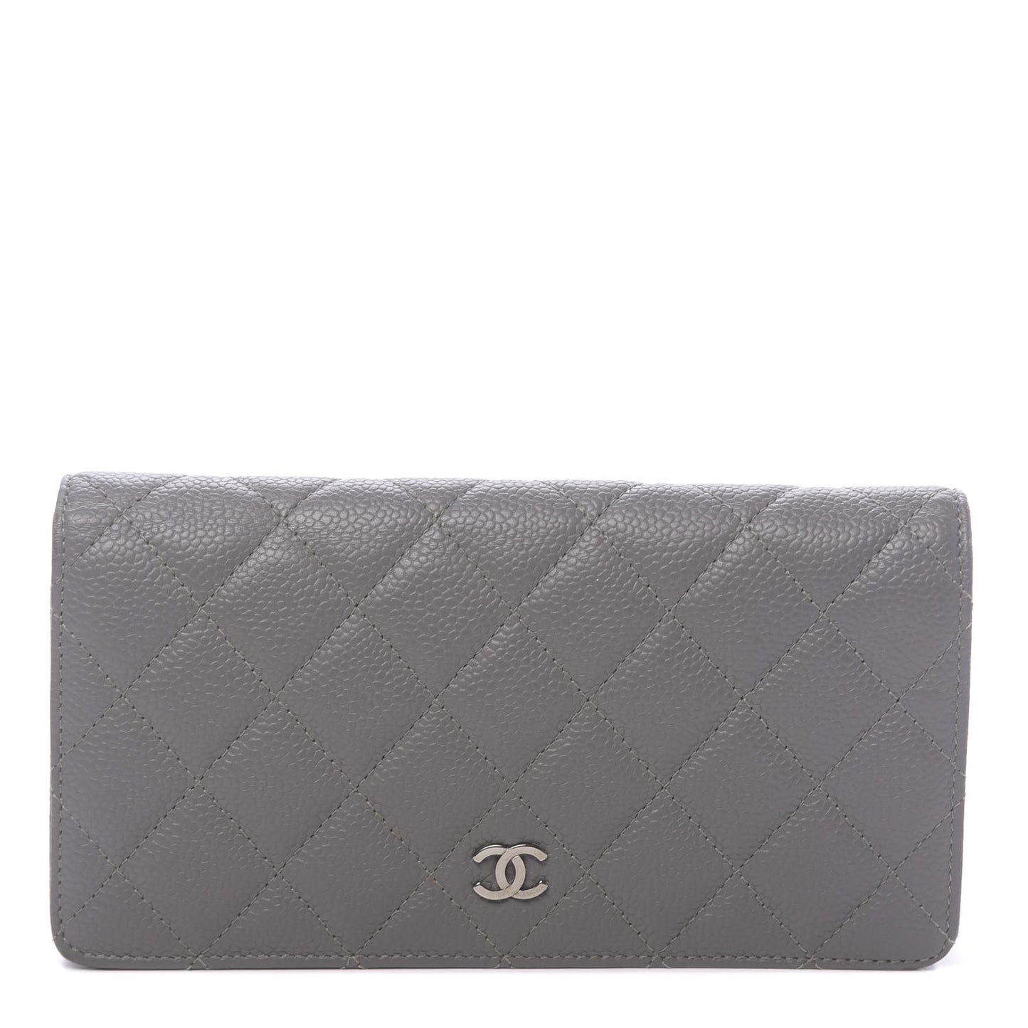 Caviar Quilted Yen Wallet Grey