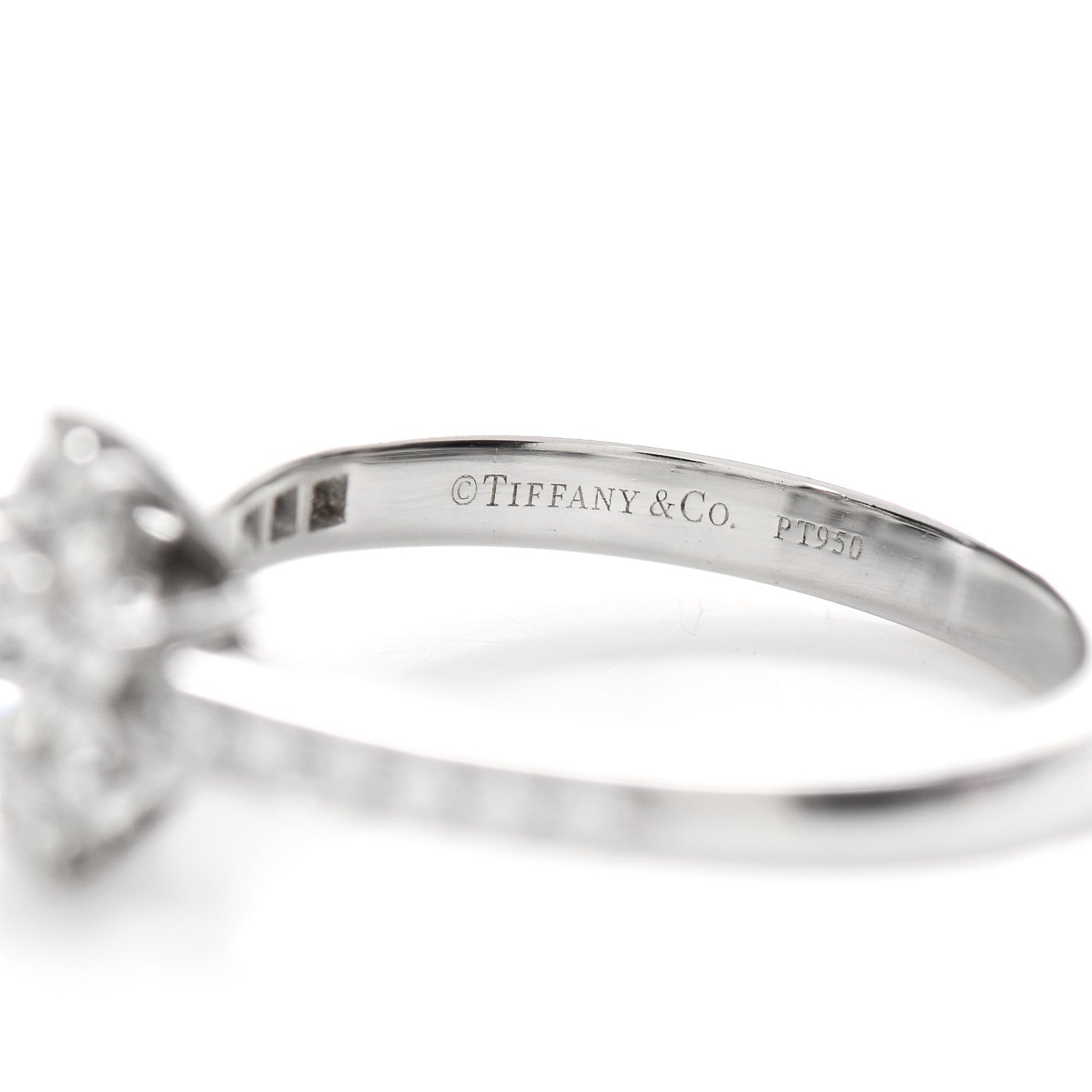 Tiffany Platinum Diamond .24ct Flower Ring 50 5.25 4 of 4