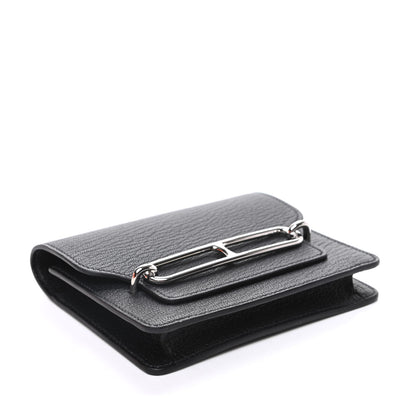 Hermes Chevre Mysore Roulis Slim Wallet Black 4 of 9