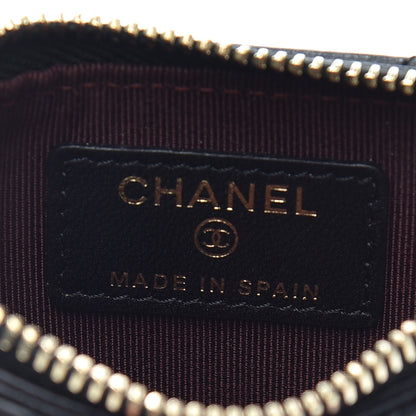 Chanel Lambskin Quilted Flap Zip Card Holder Black 6 of 8