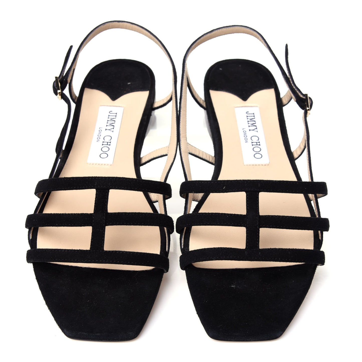 Suede Arien Cage Slingback Sandals 38.5 Black