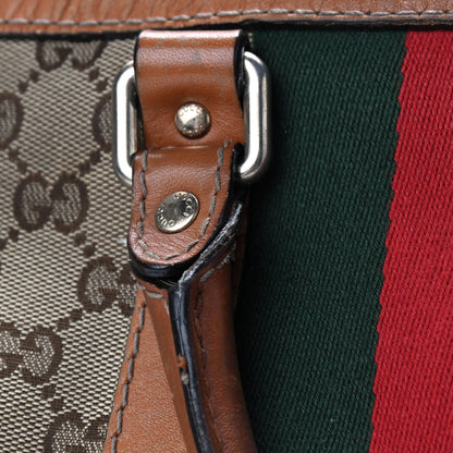 Gucci Monogram Vintage Web Medium Boston Tobacco 11 of 16