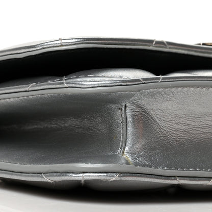 Balenciaga Metallic Calfskin Quilted Touch B Wallet On Chain Silver 8 of 11