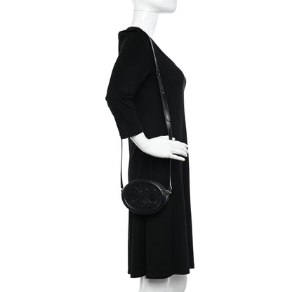 Celine Smooth Calfskin Cuir Triomphe Oval Bag Black 2 of 13