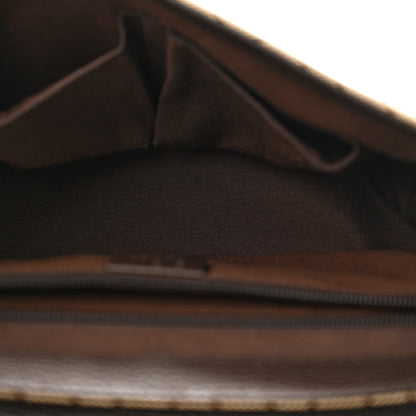 Gucci Monogram Flap Messenger Bag Beige Dark Brown 5 of 13
