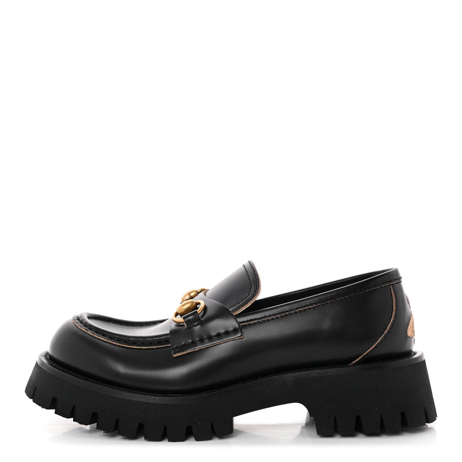 Gucci Cordovan Lux Womens Harald Horsebit 25mm Platform Loafers 37 Black 1 of 13