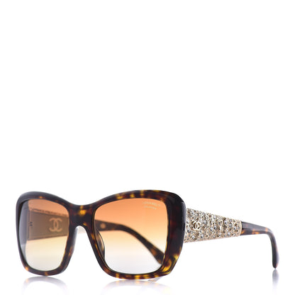 Chanel Crystal Polarized CC Square Sunglasses 5301-B Tortoise Gold 1 of 7