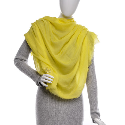 Chanel Modal Cashmere Sequins CC Scarf Yellow 2 of 9
