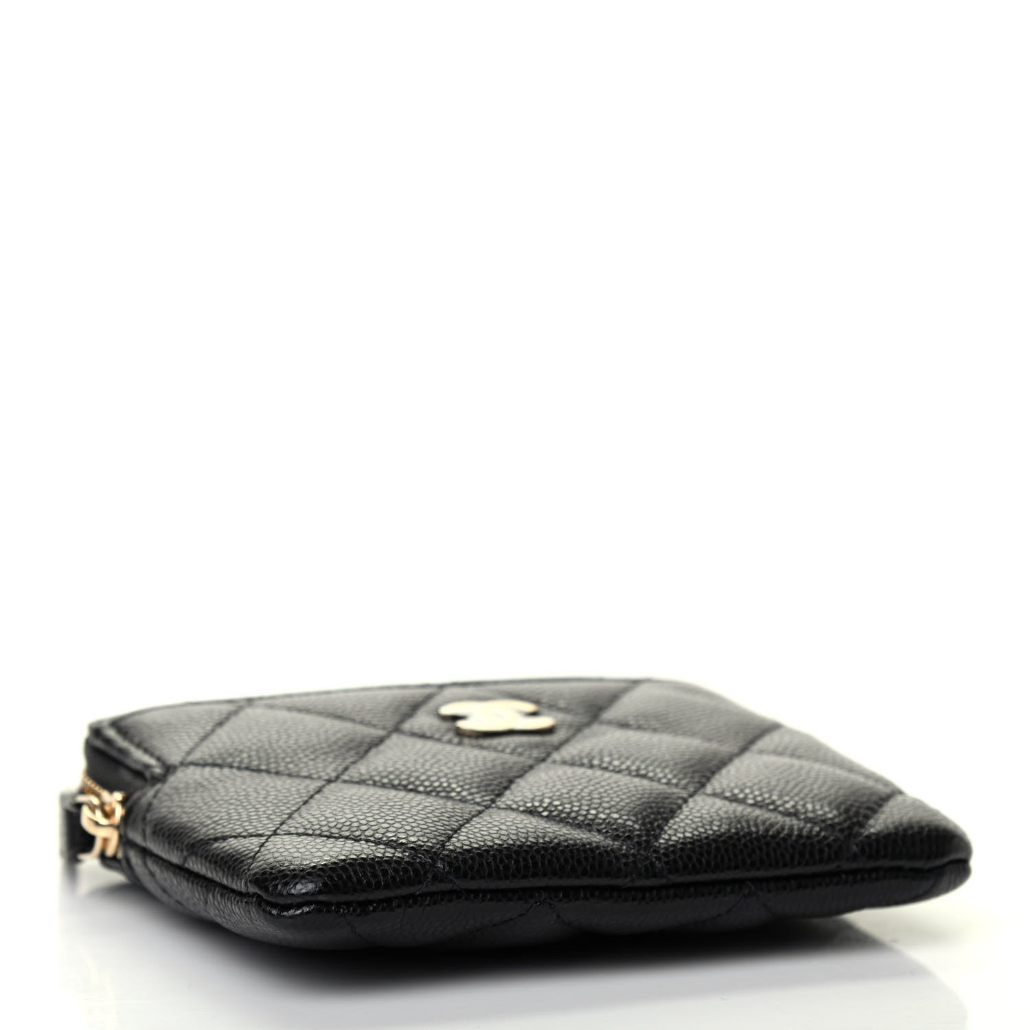 Chanel Caviar Quilted Zip Card Holder Wallet Black 4 of 8