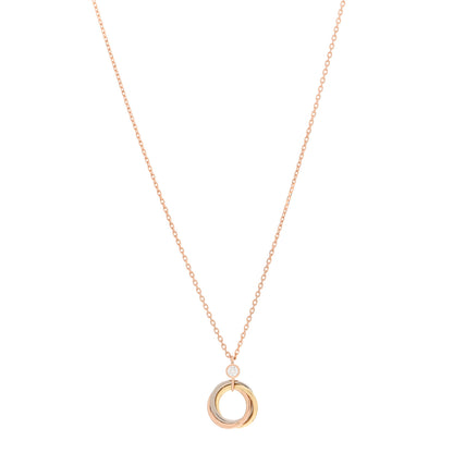 Cartier 18K Pink Yellow White Gold Diamond Trinity Pendant Necklace 1 of 5