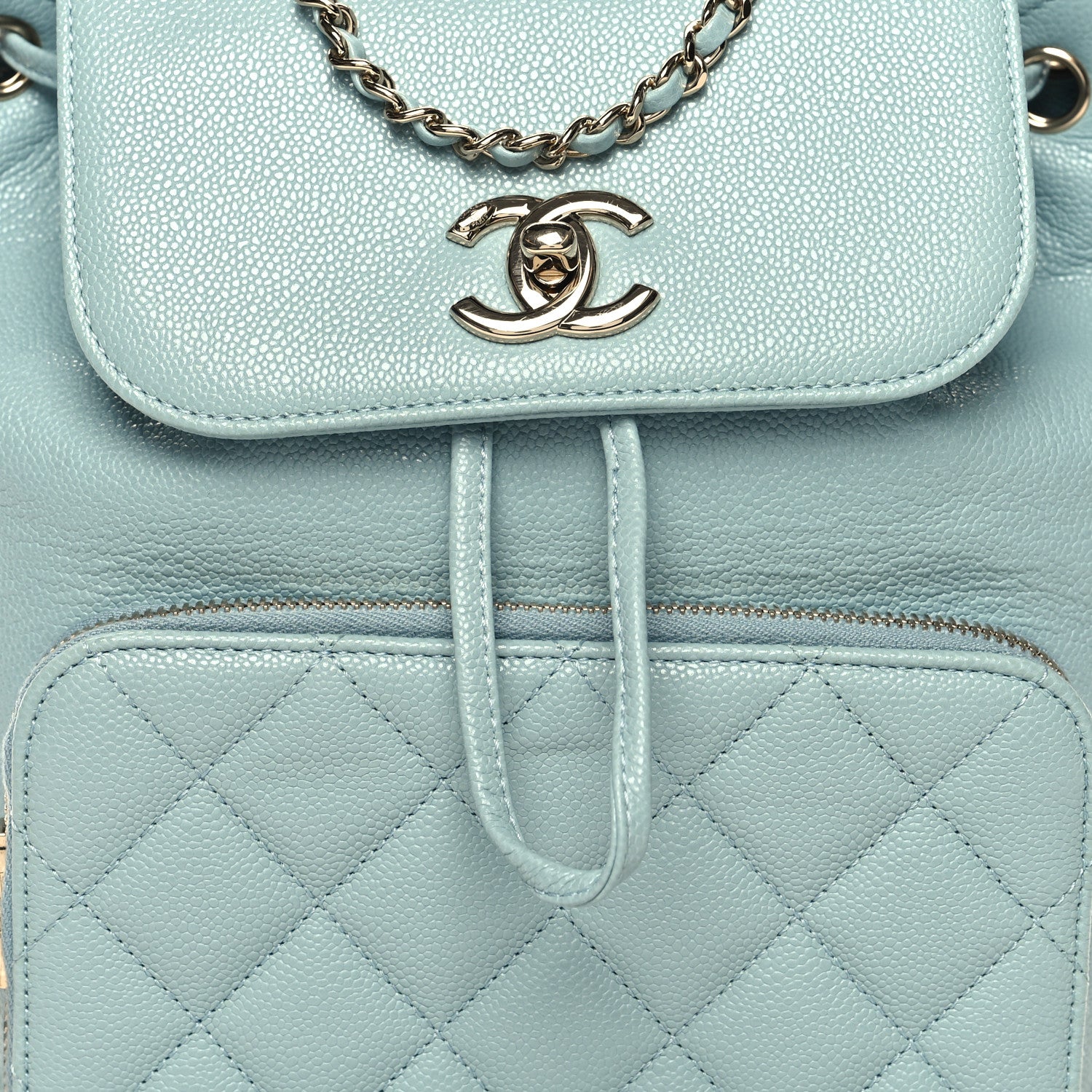 Chanel Caviar Quilted Business Affinity Backpack Light Blue 8 of 12