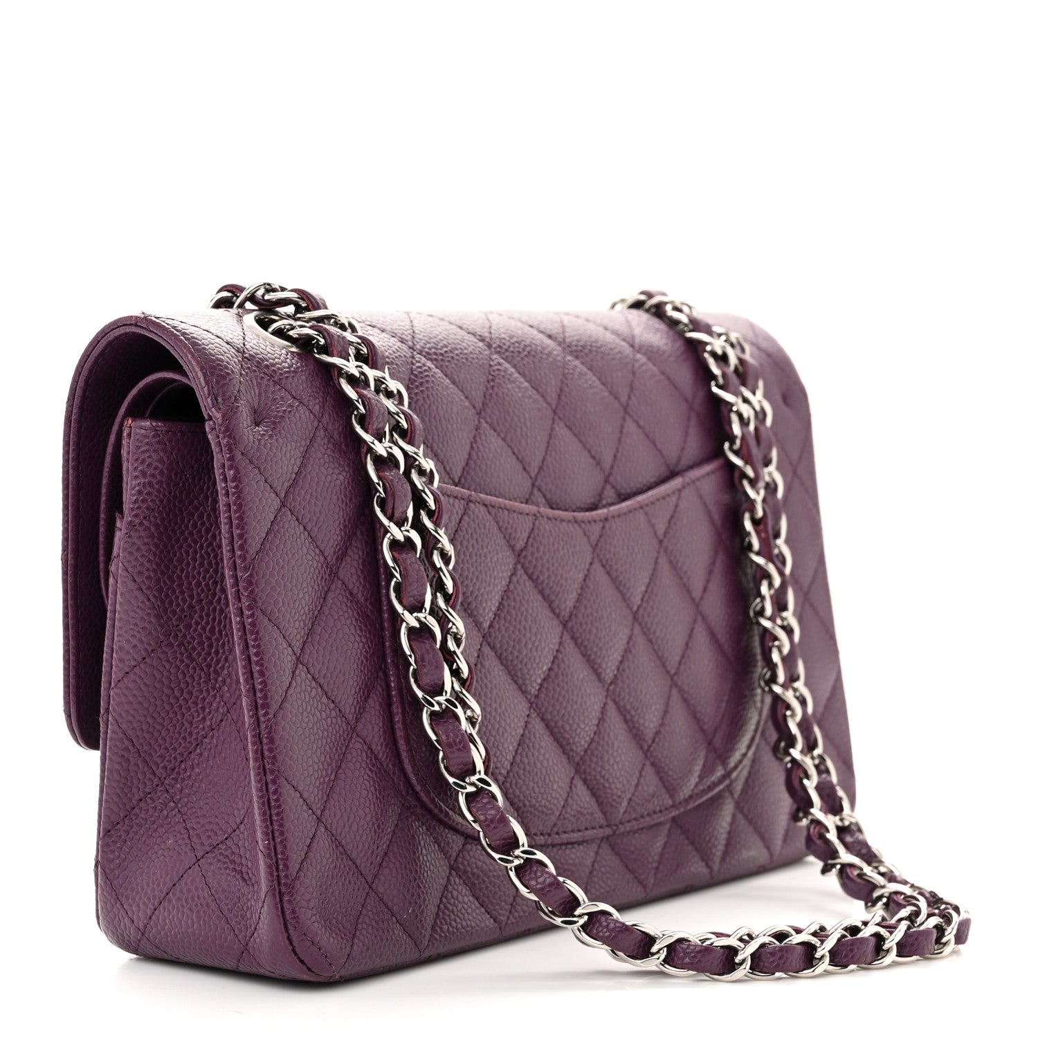 Chanel Caviar Quilted Medium Double Flap Purple 2 of 10